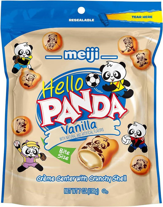 Hello Panda Vanilla cookies by Sweet Palace featuring panda-themed packaging and bite-sized vanilla-flavored biscuit cookies