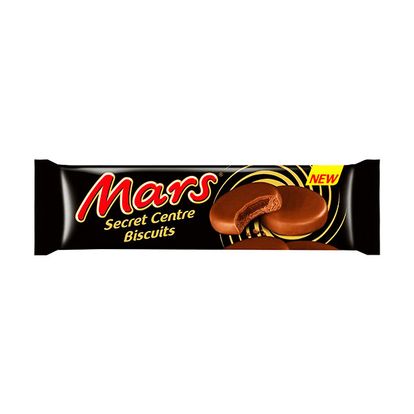 Imported Mars Secret Centre Cookies by Sweet Palace, showing golden biscuits with a creamy chocolate filling.