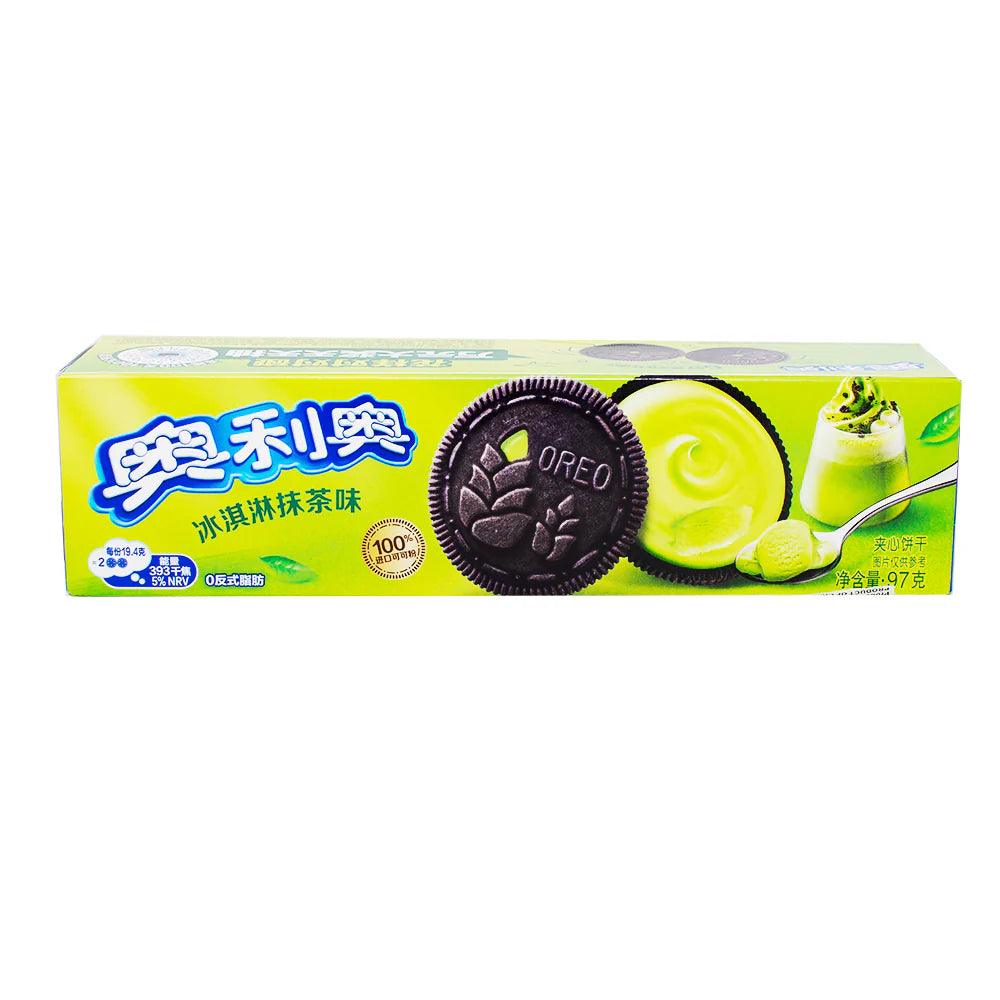 Sweet Palace Oreo Matcha Ice Cream cookies featuring green matcha-flavored filling and classic Oreo cookie design.