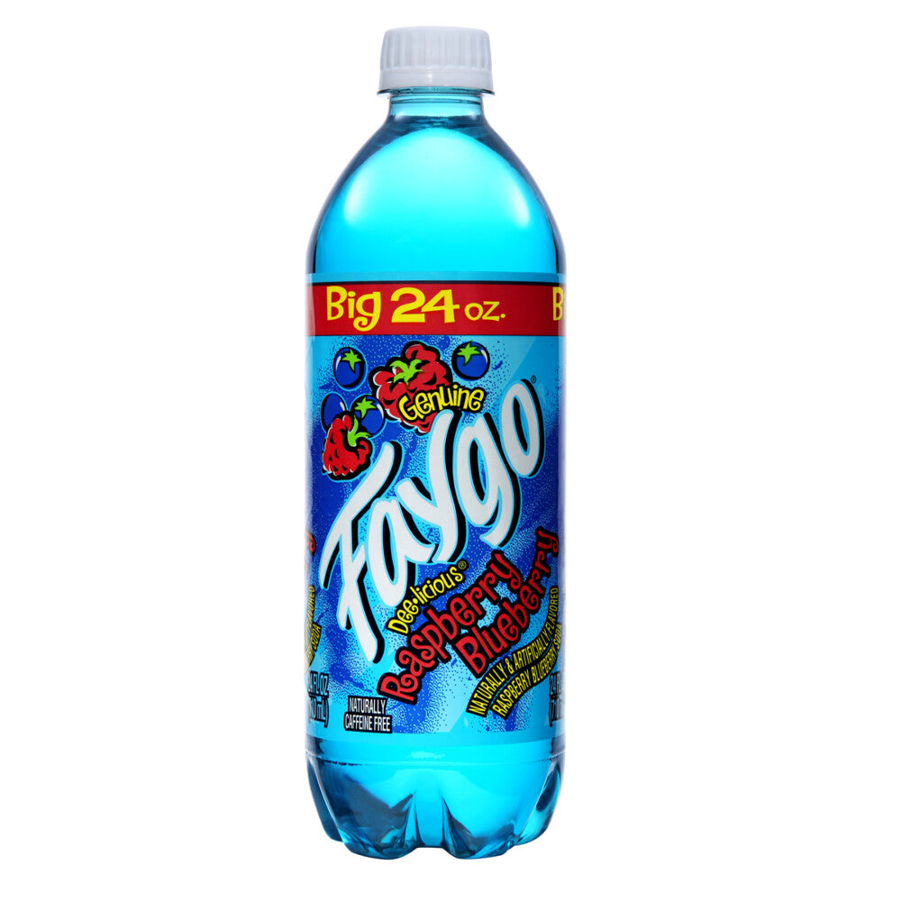 Sweet Palace Cotton Candy Faygo Soda 24/23oz bottle with colorful label and branding, popular soft drink for casual enjoyment.