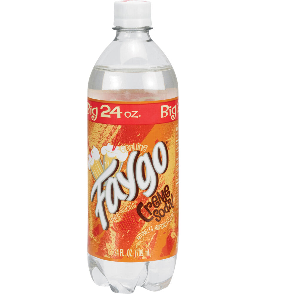 Sweet Palace Faygo Cotton Candy soda in a 23 oz bottle with colorful label and vibrant cotton candy flavor design.