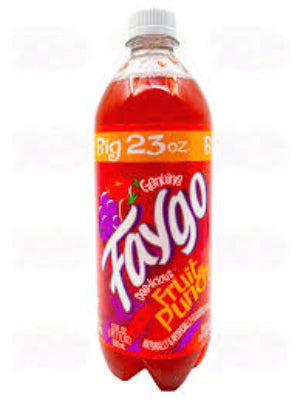 Sweet Palace Faygo Cotton Candy soda 24.23oz bottle, vibrant label showcasing the colorful cotton candy flavor.