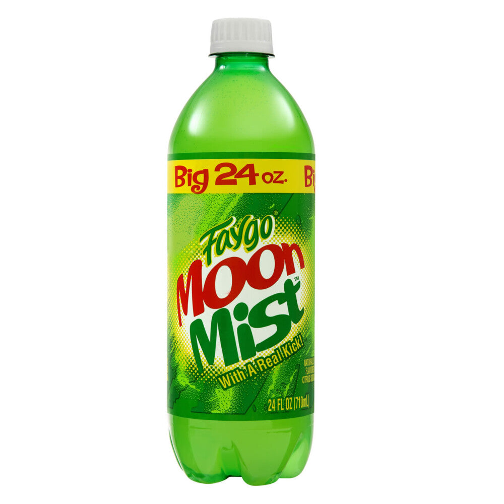 Sweet Palace Faygo Cotton Candy Soda bottle, 24/23oz, with colorful label and clear plastic cap.