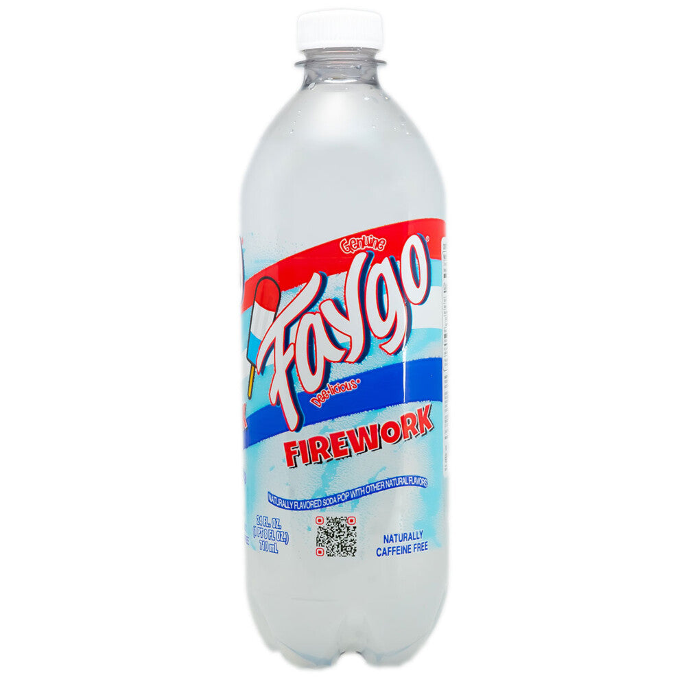 Sweet Palace Faygo Cotton Candy soda 24/23oz bottle with colorful label and branding, carbonated soft drink.