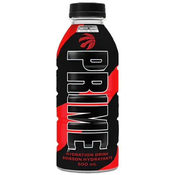 Black Raptors Prime Hydration bottle from Sweet Palace featuring a sleek black design and sports cap for active hydration.
