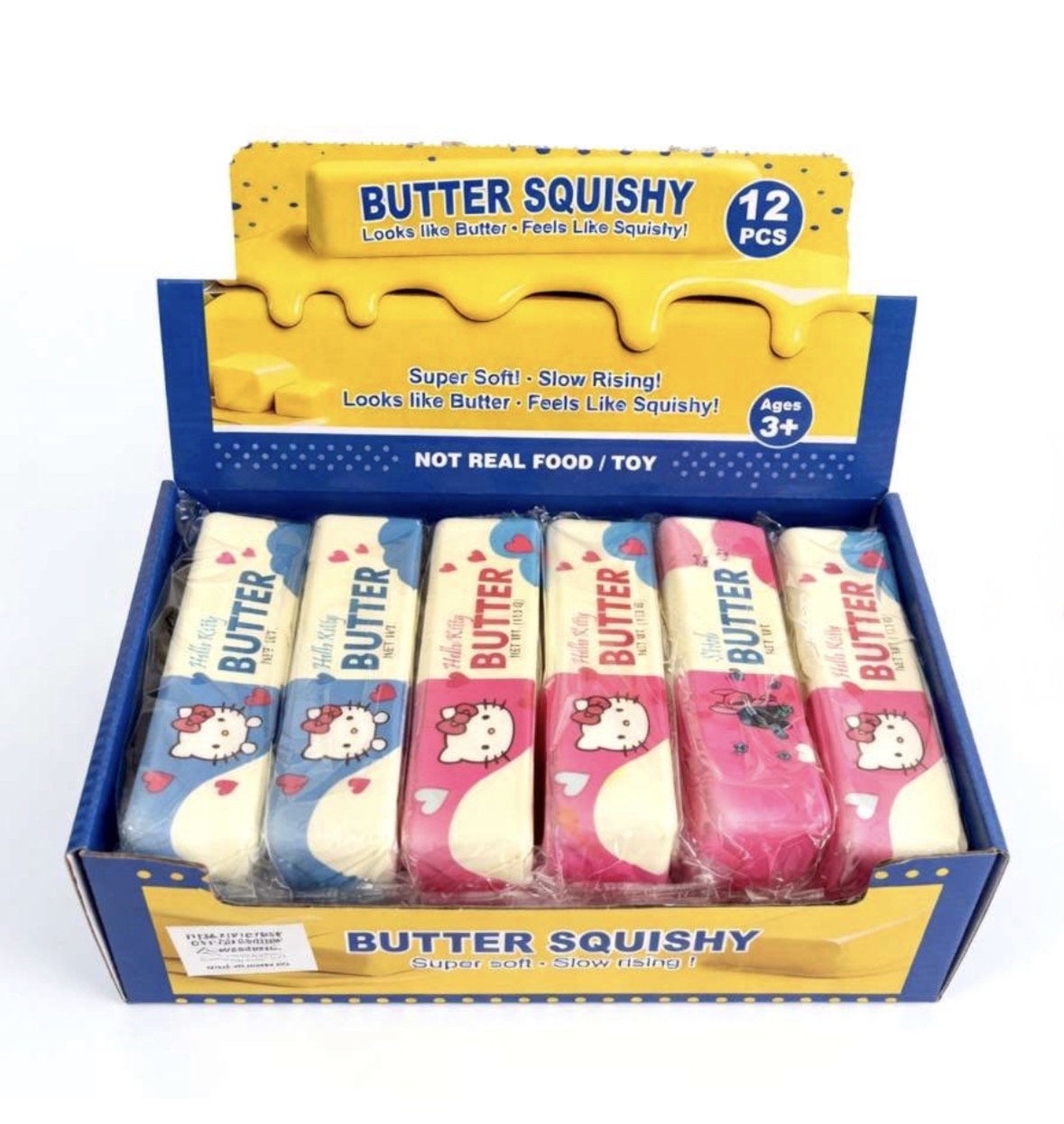 Mini Squeezy Butter container featuring Hello Kitty design, compatible with Sweet Palace brand products.