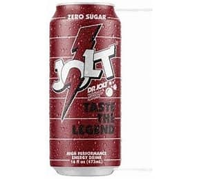 Can of Dr. Jolt Energy Drink by Sweet Palace with vibrant label design, showcasing the energy drink inside.