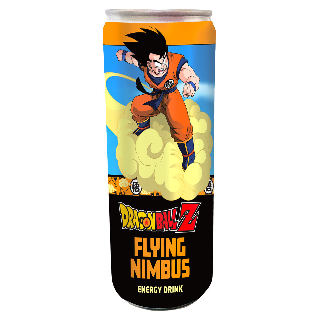 DragonBallZ Flying Nimbus energy drink can by Sweet Palace featuring the iconic Nimbus cloud design.