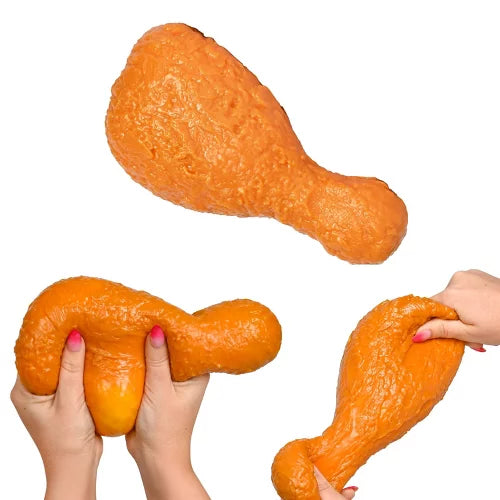 Soft, plush Original Squeeezy Chicken Leg toy from Sweet Palace, designed for squeezing and cuddling.