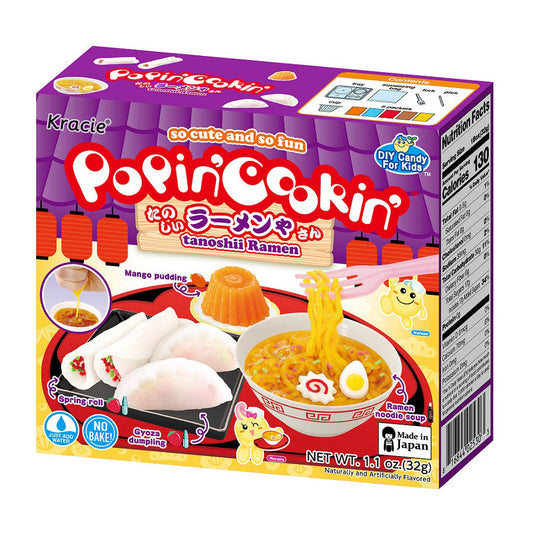 Colorful Poppin Cookin Japanese Ramen Shop Kit by Sweet Palace with noodles, toppings, and utensils for DIY ramen crafting.