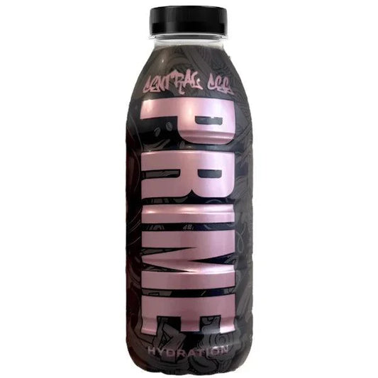 Prime Hydration Central Cee sports drink bottle by Sweet Palace with vibrant label and central Cee branding, ready for active hydration.