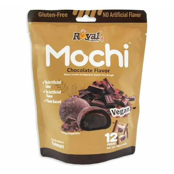 Vegan Royal Family Chocolate Mochi from Sweet Palace featuring soft, chewy rice cake filled with rich chocolate flavor.