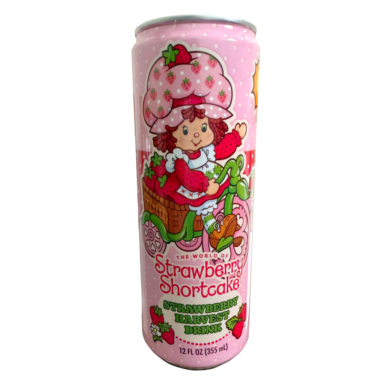 Glass of Strawberry Shortcake Strawberry Harvest Drink by Sweet Palace, with fresh strawberries and whipped cream topping.