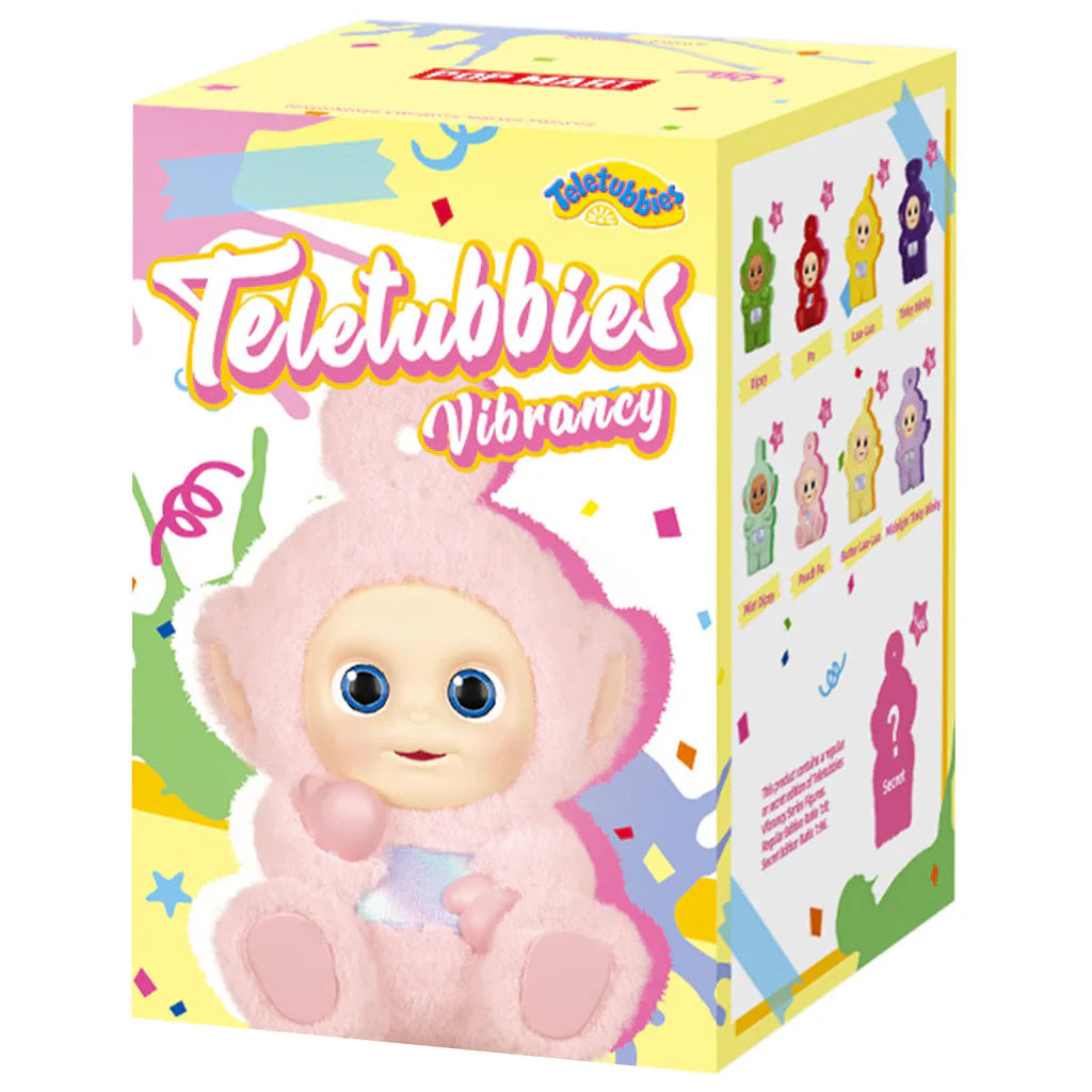 Colorful Teletubbies Vibrancy Labubu plush toy from Sweet Palace featuring bright, soft fabric and playful design.