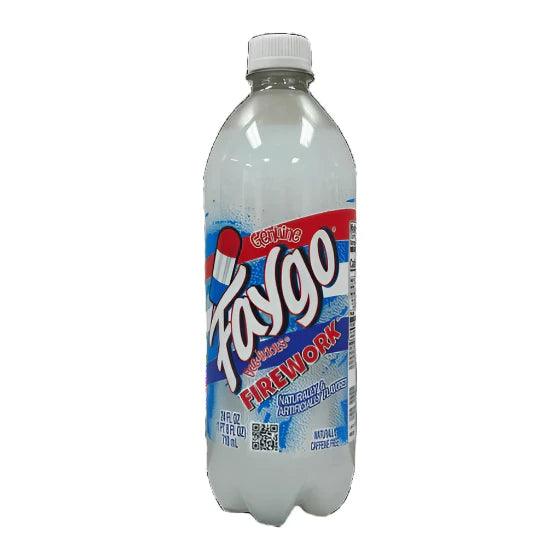 Faygo Firework soda drink by Sweet Palace in a colorful can with vibrant firework design on the label.