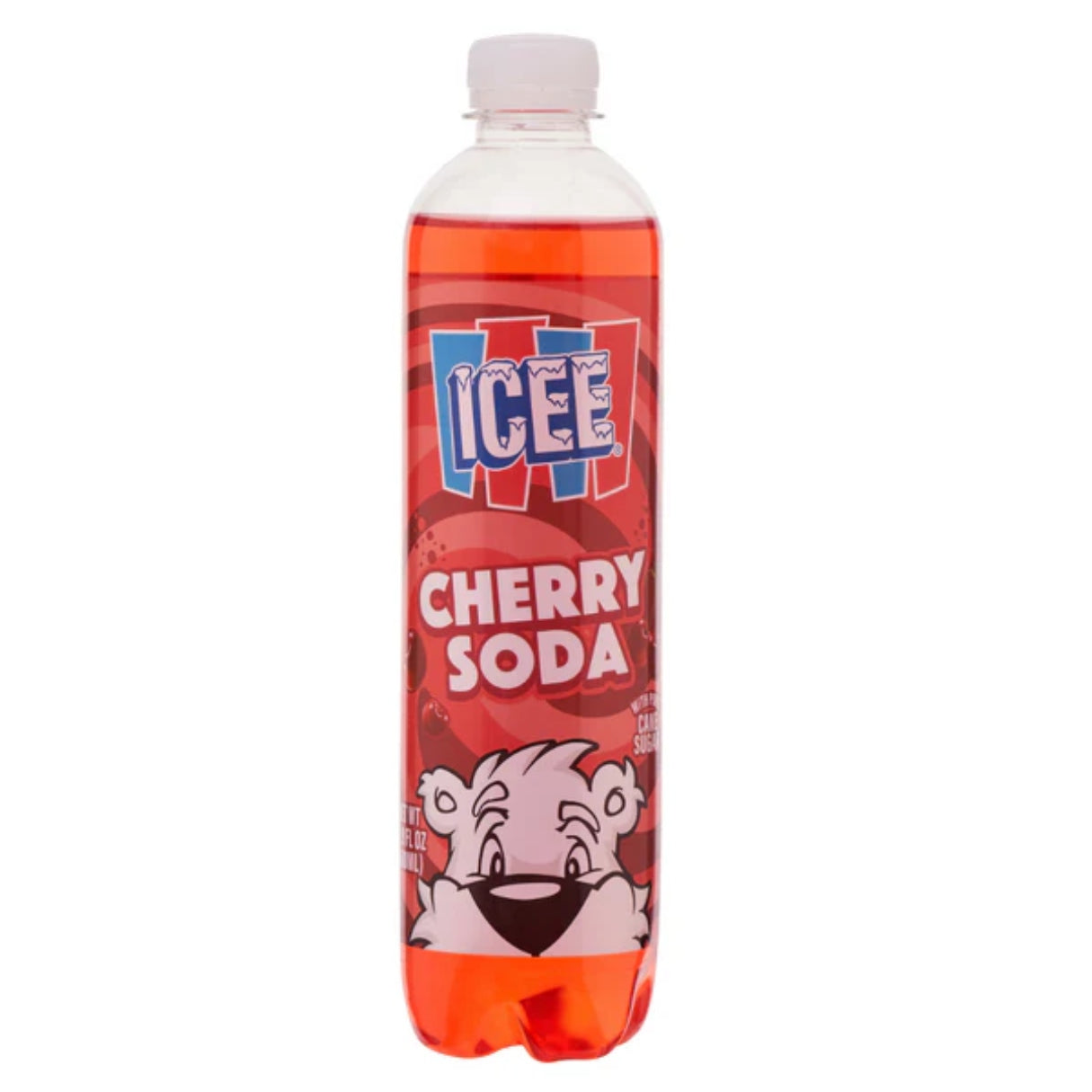 Icee Cherry Soda drink from Sweet Palace with bright red cherry flavor and icy texture in a clear cup