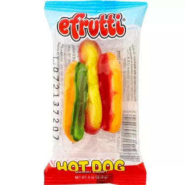 Efrutti Candies by Sweet Palace featuring colorful strawberry-flavored chewy candies in a clear bag.