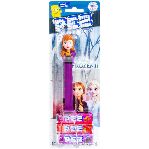 Frozen-themed PEZ dispenser featuring Elsa from Disney's Frozen, by Sweet Palace, with detailed character design and colorful packaging.