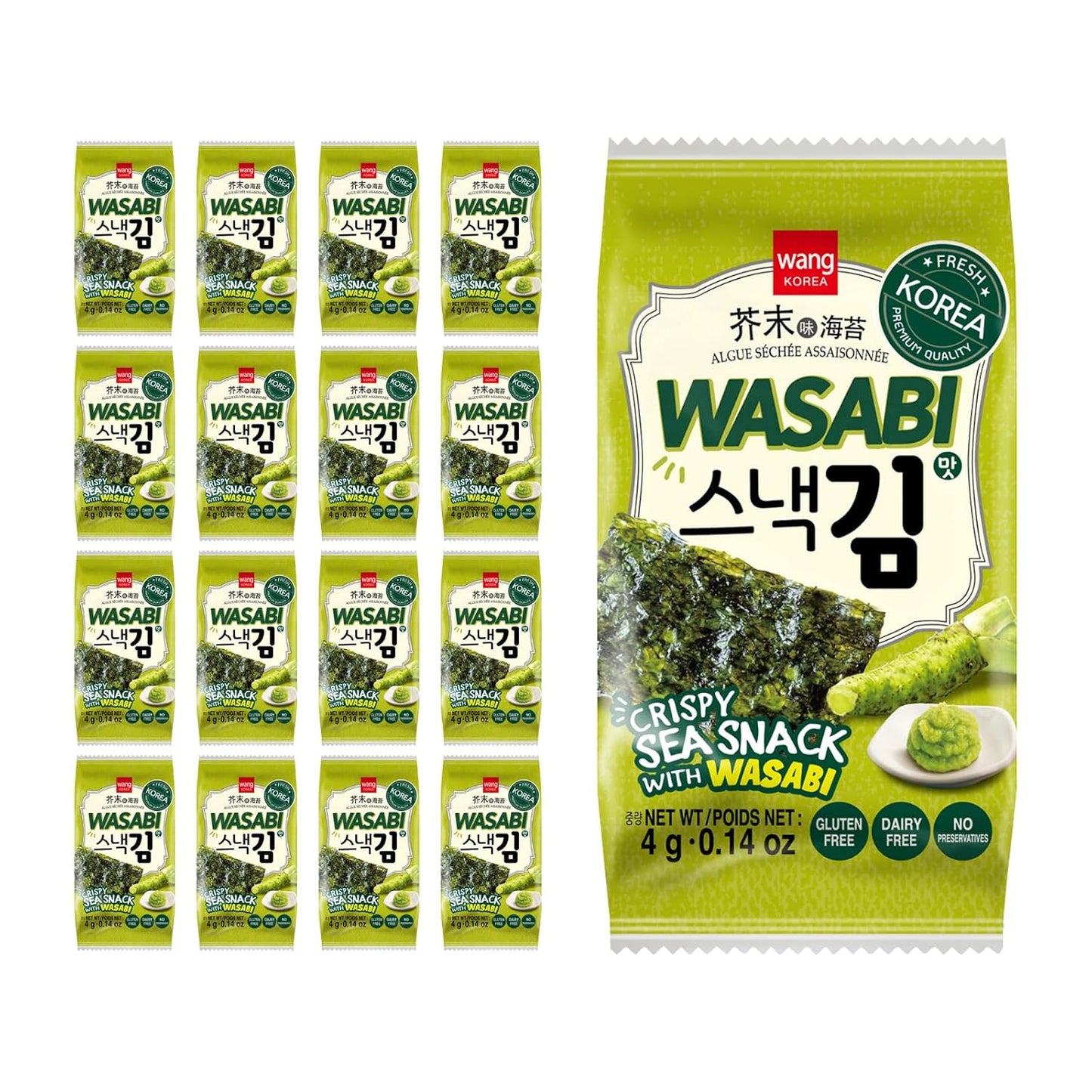 Sweet Palace fire-roasted seaweed snack pack, 16-pack, crispy sheets with a savory seaweed flavor.