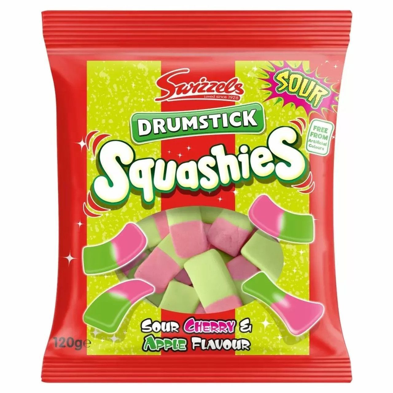 Sweet Palace Squashies Drumsticks with raspberry and cream flavor, featuring colorful freeze-dried squashie treats on a stick.