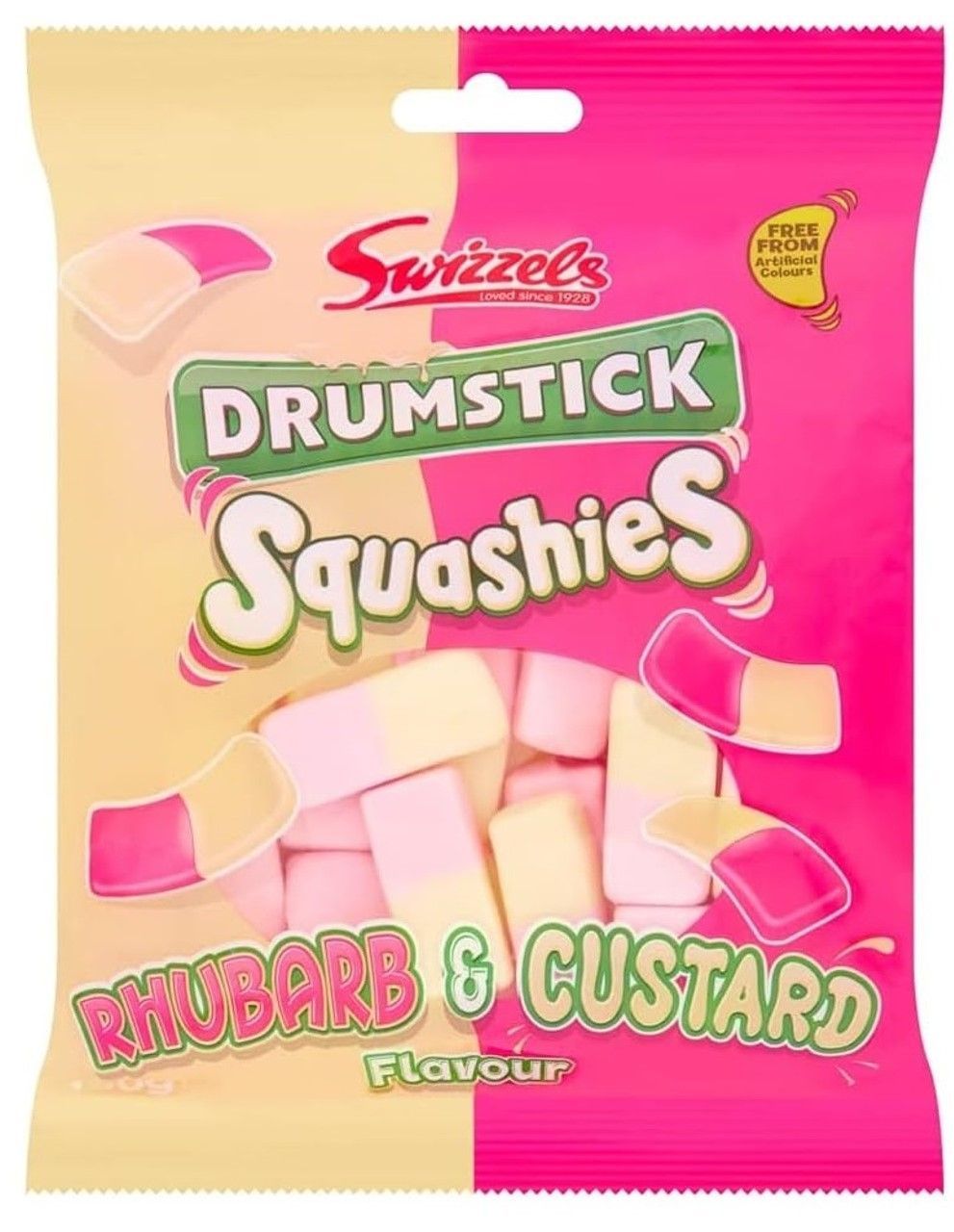 Sweet Palace Squashies Drumsticks with raspberry cream flavor, featuring colorful freeze-dried squashie treats on a stick.