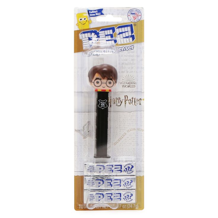 PEZ Harry Potter candy dispenser featuring Harry Potter character with wizard hat and glasses from Sweet Palace.