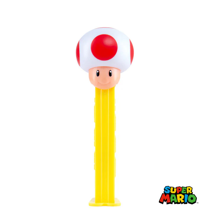 PEZ Super Mario Brothers candy dispenser featuring a Mario character from Sweet Palace, with colorful design and collectible appeal.