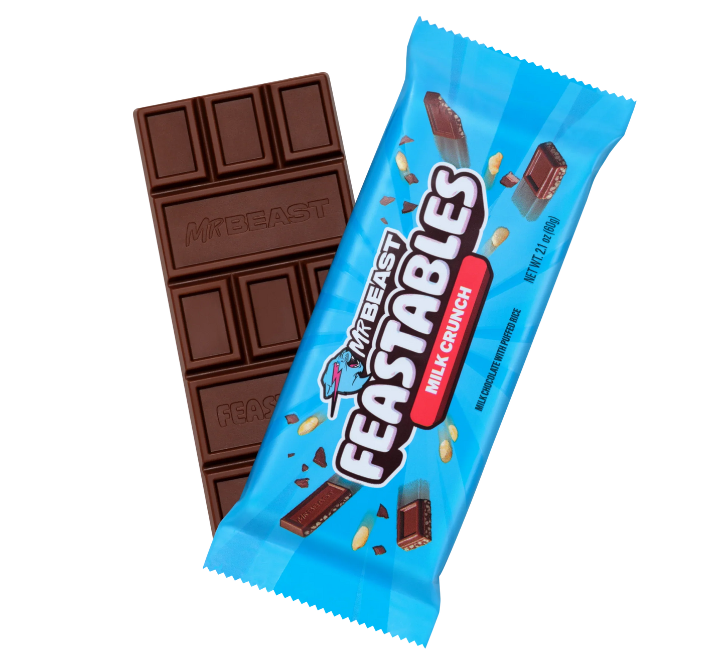 Sweet Palace Milk Chocolate MrBeast Feastables chocolate bar showing the packaging and branding.