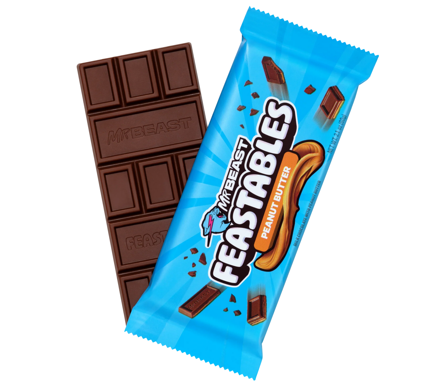 Sweet Palace milk chocolate MrBeast Feastables bar in packaging, with the brand logo and product details visible.