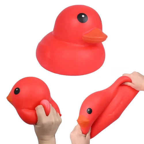 Multicolor Original Squeeezy Duck toy by Sweet Palace, soft squeeze stress-relief plush duck with bright colors and playful design.