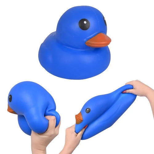 Colorful Original Squeeezy Duck by Sweet Palace with multicolor squishy design, soft and squeezable for stress relief.