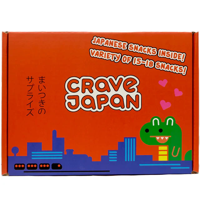 Sweet Palace Crave Japan Mystery Snack Crate featuring a variety of Japanese snacks in colorful packaging.