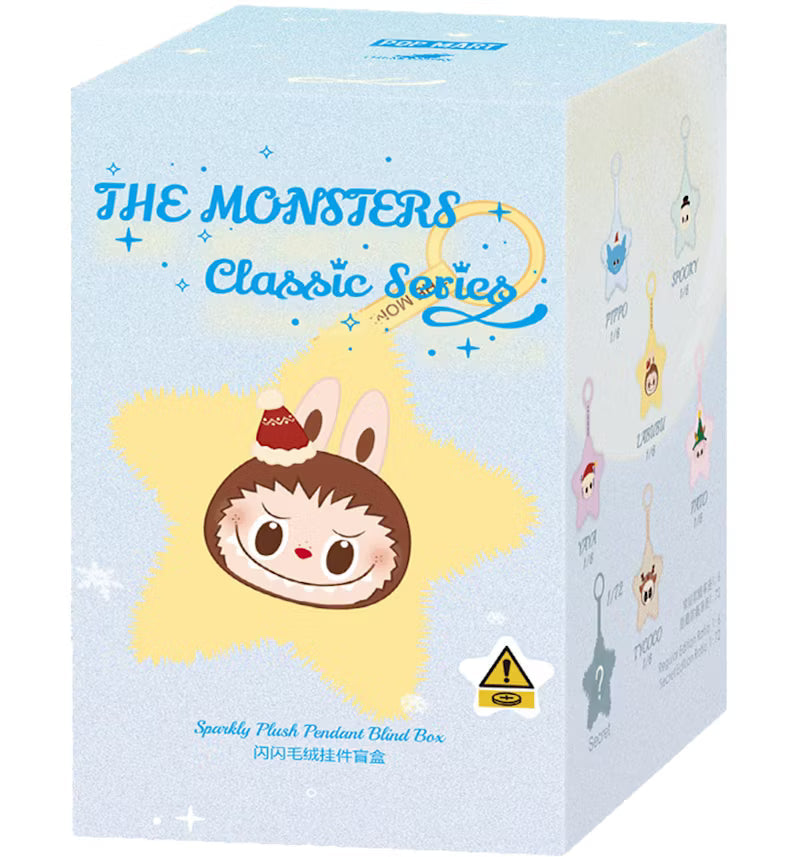 Mystery figure from The Monsters Classic Series Labubu by Sweet Palace, featuring colorful monster design on a mystery box background.