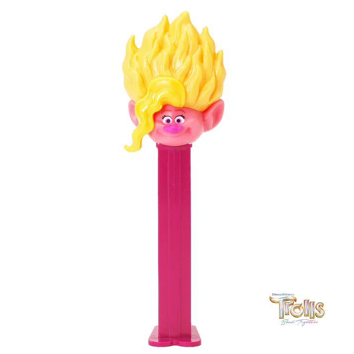 Sweet Palace PEZ Trolls featuring Poppy character from the Trolls franchise with colorful packaging and collectible design.