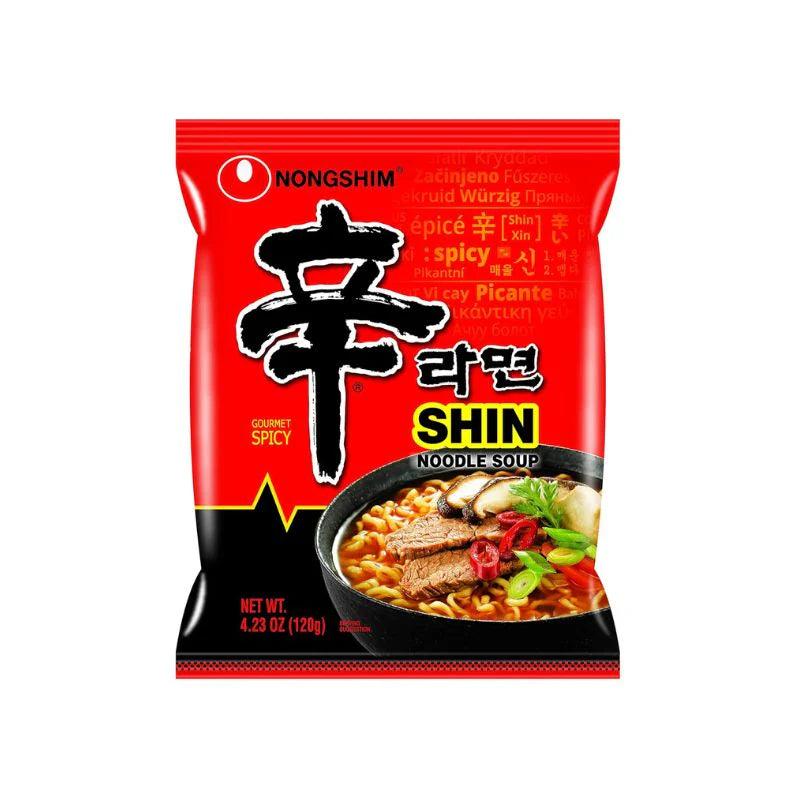 Single pack of Sweet Palace Shin Ramen Original Flavor, instant ramen noodles in a clear plastic package.