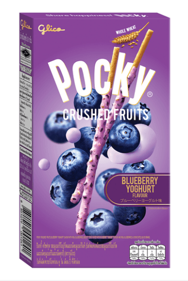 Imported Pocky Crushed Fruit snacks by Sweet Palace, featuring crunchy biscuit sticks coated with crushed fruit flavor.