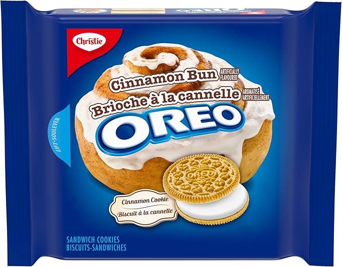 Sweet Palace Oreo Cinnamon Bun snack with crispy cookie exterior and cinnamon filling, shown in a close-up image.