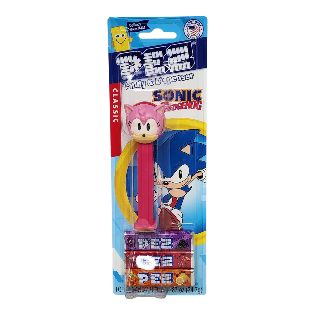 PeZ Sonic the Hedgehog collectible candy dispenser by Sweet Palace, featuring Sonic's iconic blue hedgehog design.
