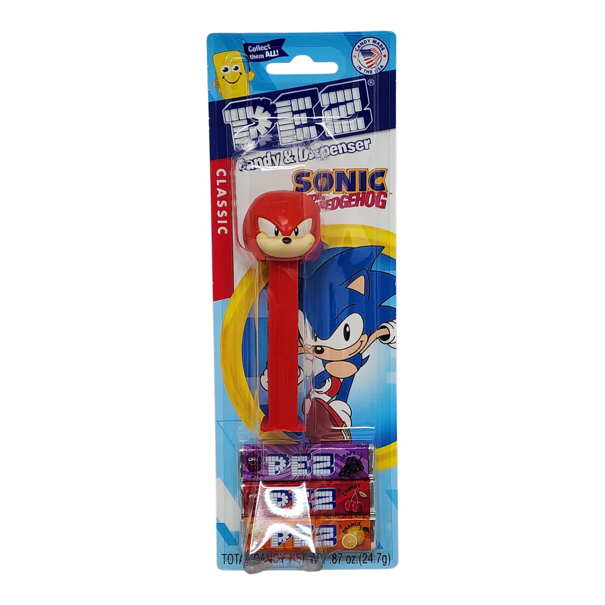 PEZ Sonic the Hedgehog candy dispenser by Sweet Palace, featuring Sonic's iconic blue hedgehog character with detailed design.