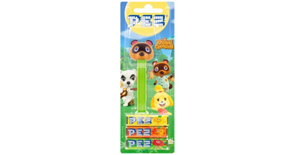 Sweet Palace PEZ dispenser featuring Tom Nook from Animal Crossing, with detailed character design and colorful packaging.