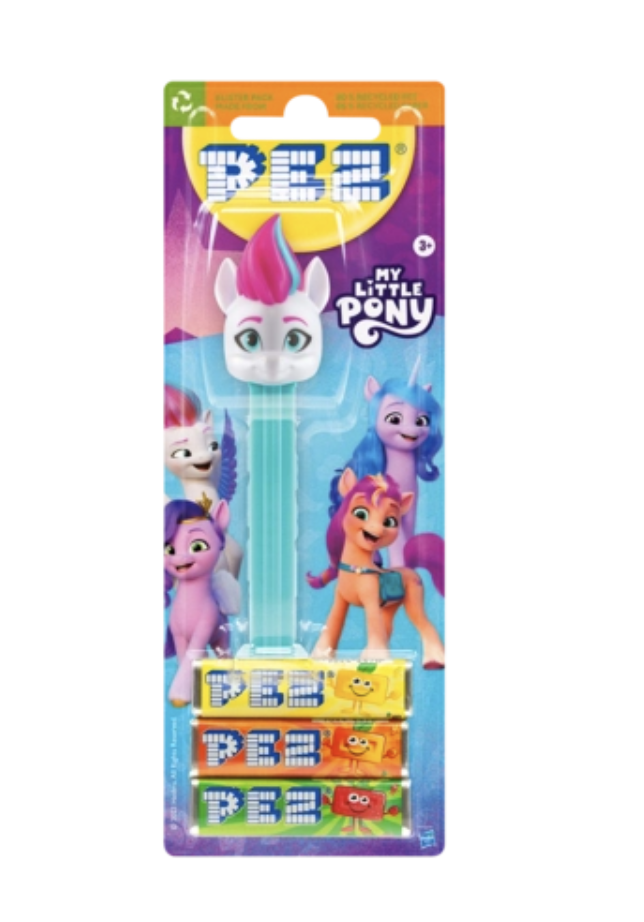 Sweet Palace PEZ dispenser featuring Zipp from My Little Pony with colorful design and detailed character figure.