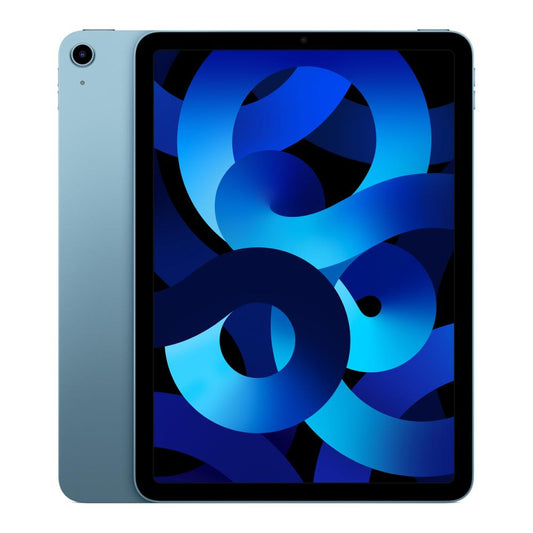 Refurbished Apple iPad Air 5 (2022) in excellent condition, showing the sleek black front and silver back of the tablet.