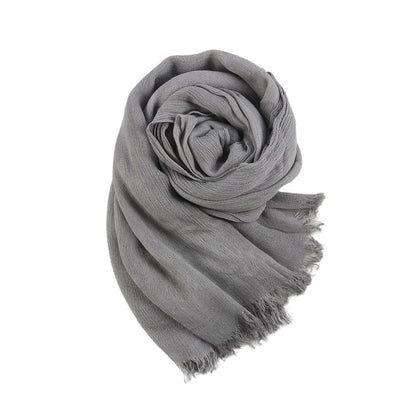 Textured Rayon Crinkle Hijab in Solid Hues Breathable Women's Wrap Hijab (MH145)