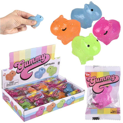 Blue 1.5-inch gummy capybara character from The Autism Store, featuring a soft, colorful design and friendly expression.