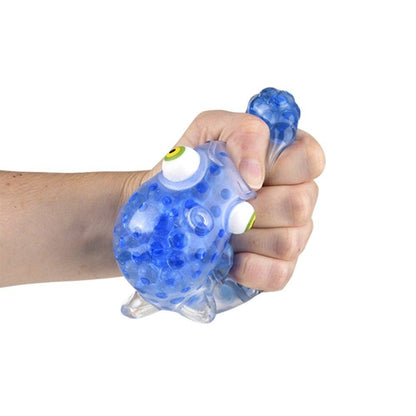 Blue Pop Eye Squeeze Beads Octopus toy from The Autism Store, 3.5 inches, featuring colorful beads and a soft, squeezable body.