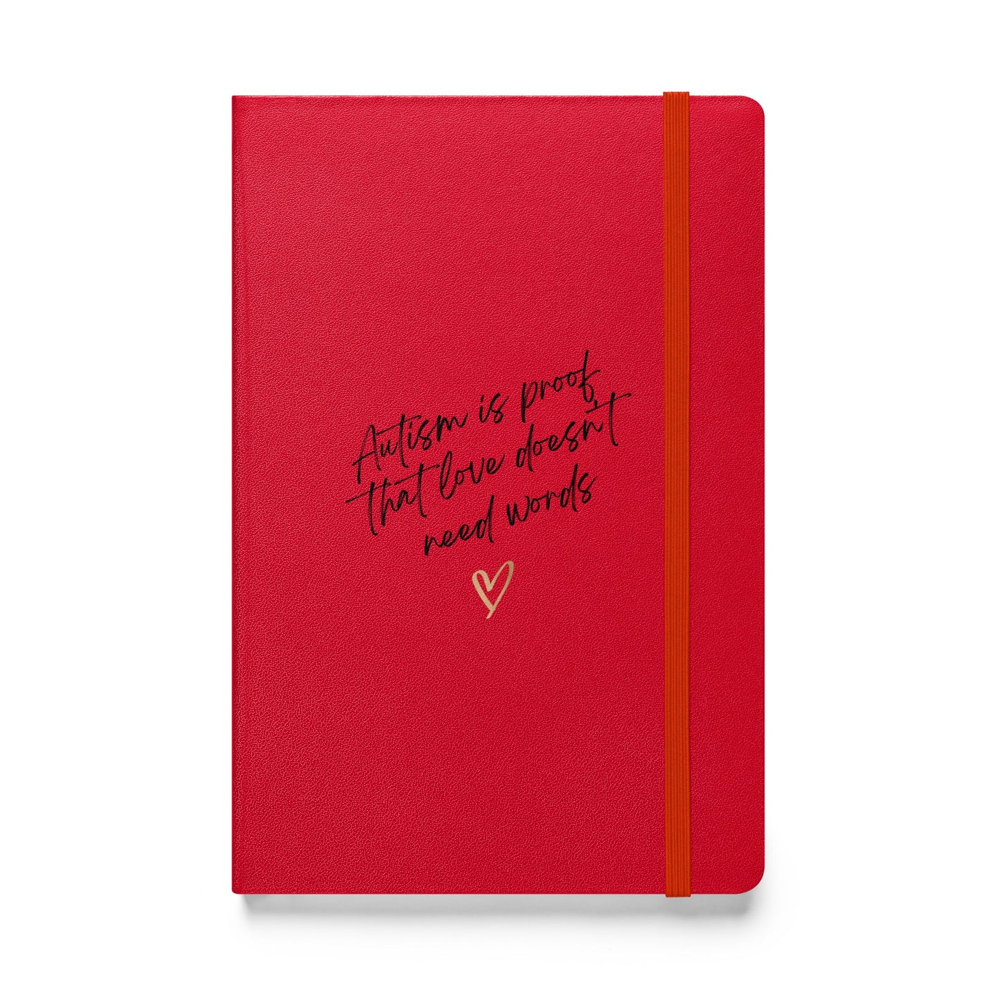 Navy Love Doesn't Need Words Notebook by The Autism Store, featuring a soft cover and motivational design for note-taking.