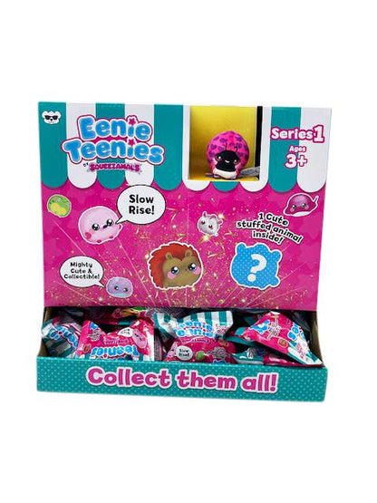 Mini Squeezamals stuffed toy from The Autism Store featuring a colorful, soft plush animal designed for sensory play.