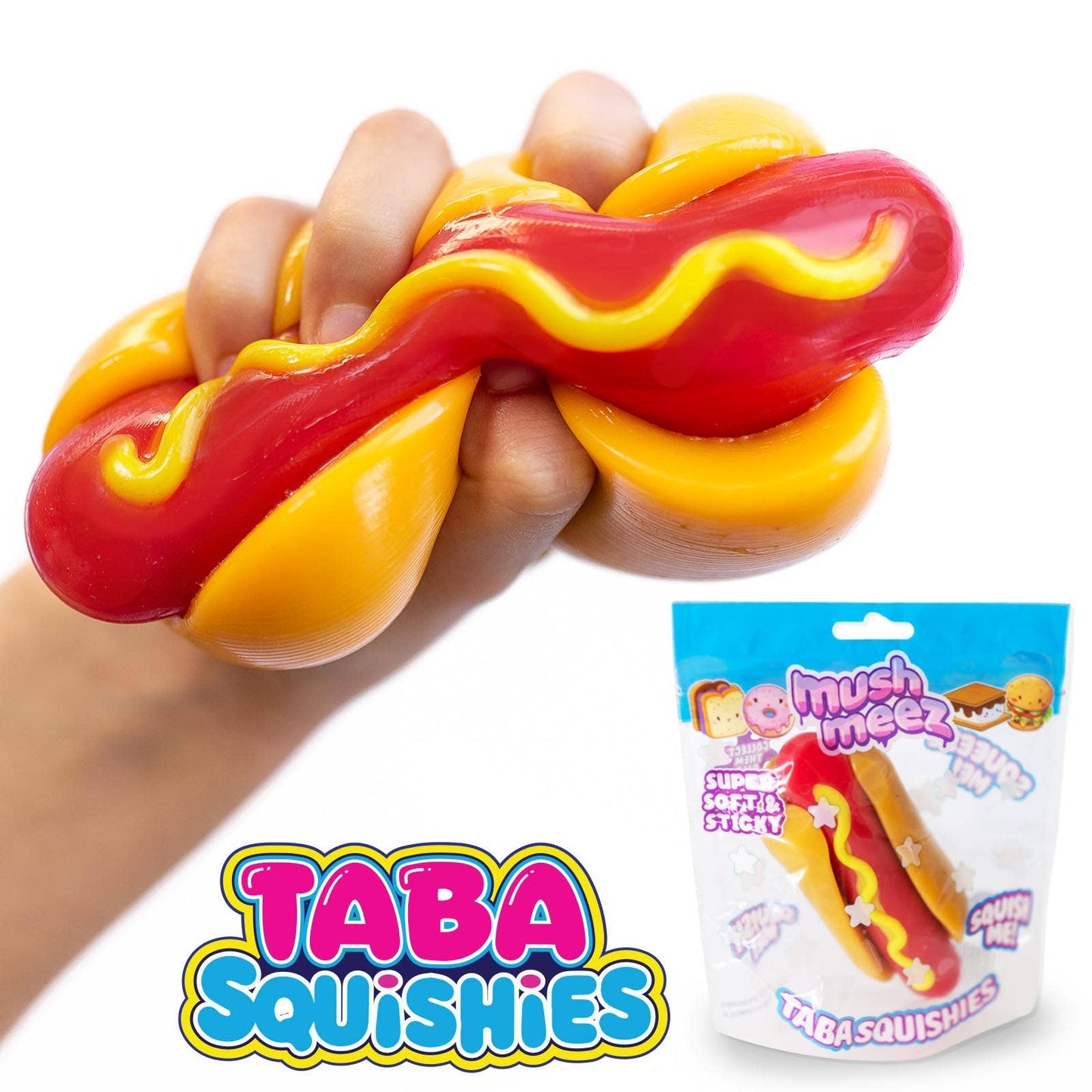 Colorful MushMeez Taba Squishies food assortment with donut and snack shapes, soft foam toys from The Autism Store.