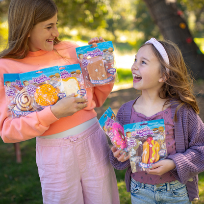 Colorful MushMeez Taba Squishies food assortment featuring donut-shaped and other cute squishy toys from The Autism Store.