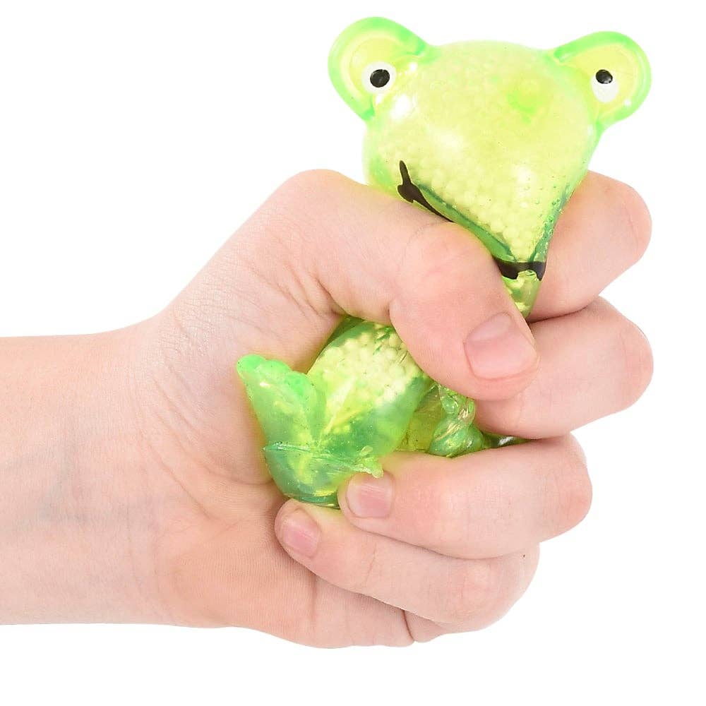 Green 2.5-inch Squeeze Sticky Bead Frog toy from The Autism Store, designed for sensory and tactile engagement.